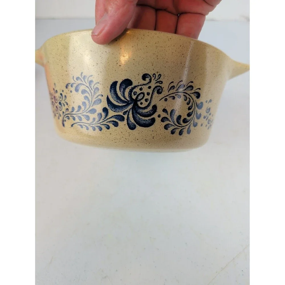 Vintage Pyrex By Corning Homestead Blue 474-B 1.5 qt Casserole Dish ~ NO LID